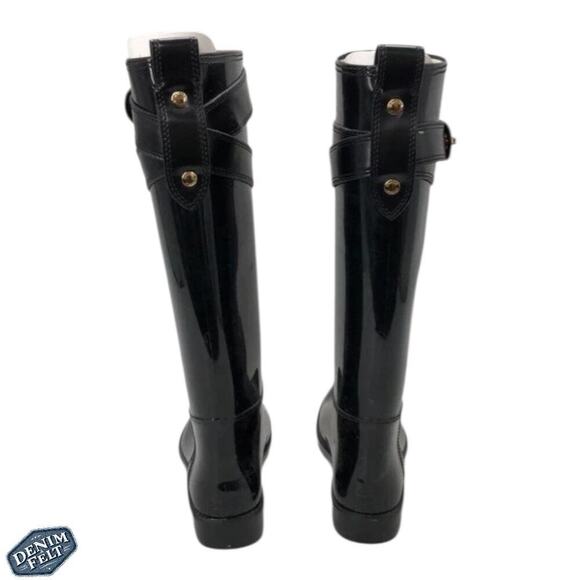 COACH Women’s ‘Talia' Black Waterproof Tall Designer Rain/Snow Boots | NEW!! - Picture 3 of 16